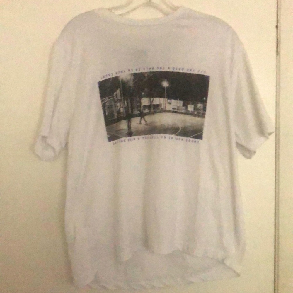 Off the Grid & the Ball is in Your Court XL white tee shirt